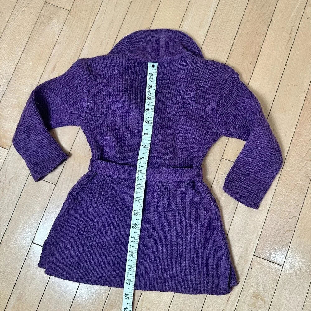 Vintage Baby Toddler Sweater Coat with Embroidered Flowers Size 2T